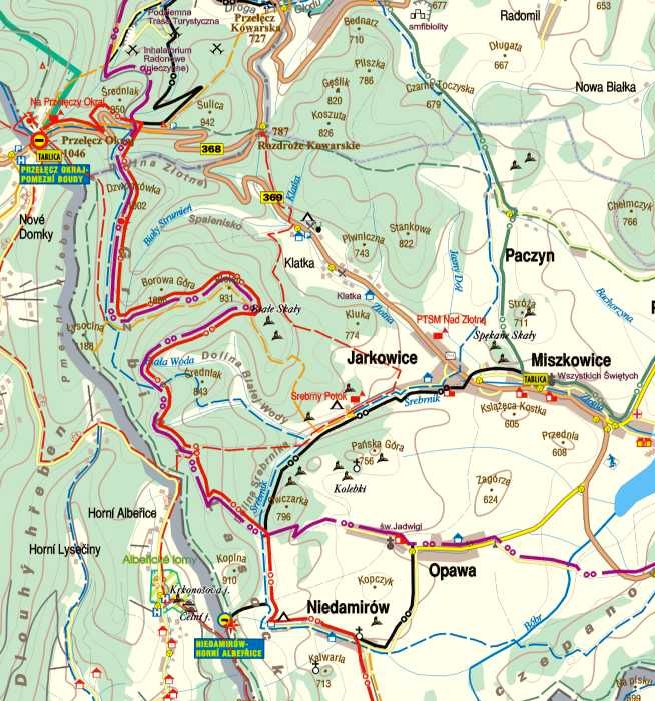 szlaki rowerowe w Sudetach Mapa rowerowa